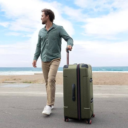 Traveler's Choice Maxporter II Polycarbonate Hardside Trunk with Spinner Wheels, Green, 31-Inch Large Trunk - color: Dark Green, size: 31-inch Large Trunk