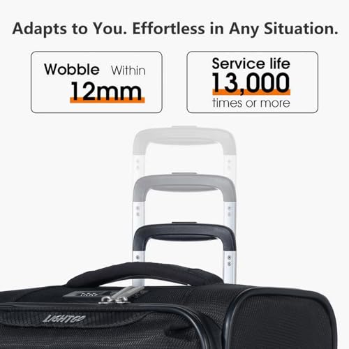 LIGHTGO 20" Carry On Softside Luggage, Ultra Light, TSA Lock Black - color: Black, size: 20in