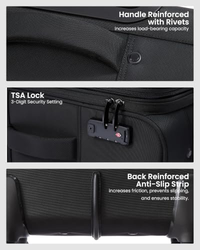 LOVEVOOK Carry On Luggage 22x14x9 - Airline Approved Spinner Suitcase - color: Black-Blue, size: Medium-22 inch