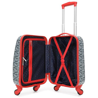 Nautica Kids 18" Hardside Carry-on Suitcase with Spinner Wheels, Shark Attack - color: Shark Attack