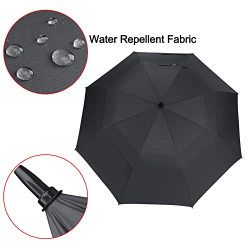 G4Free 47/54/62/68/72 Inch Golf Umbrella Windproof Auto Open Large Umbrella - color: Black, size: 68 inch