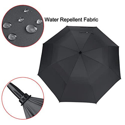 G4Free 47/54/62/68/72 Inch Golf Umbrella Windproof Auto Open Large Umbrella - color: Black, size: 68 inch
