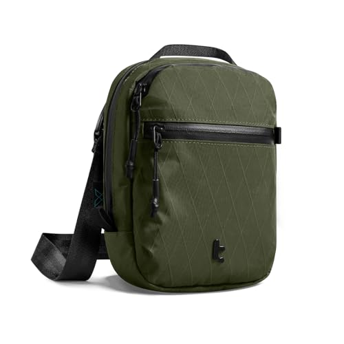 tomtoc Aviator-T37 Travel Crossbody Sling Bag with RFID Blocking, Holds Passports with Anti-theft Lockable Zippers - color: X-pac Green