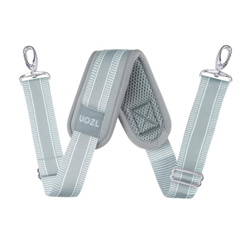 59 Inch Shoulder Strap for Bag with Thick Fixed Shoulder Pad,GreyWhite - color: Grey White Stripes, size: 59 inch
