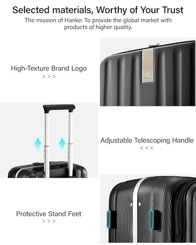 Hanke 16 Inch Small Carry On Luggage, Top Opening Aluminum Frame Suitcase - color: Black, size: 16 Inch