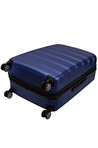 Rockland Melbourne Hardside Expandable Spinner Wheel Luggage, Checked Large 28", Blue - color: Blue, size: Checked Large 28"