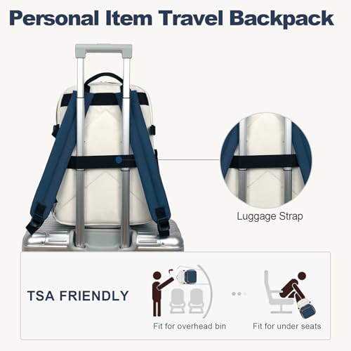 VANKEAN 15.6 Inch Laptop Backpack for Women Large Capacity - color: Beige-haze Blue, size: 15.6 Inch