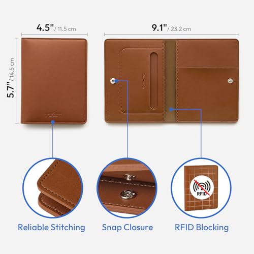 carrotez Premium RFID Blocking Leather Passport Cover – Brown - color: Brown