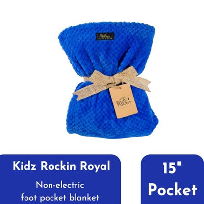 PediPocket Original Patented Kidz 40" x 50" Rockin' Royal Blue Blanket - color: Rockin' Royal Blue