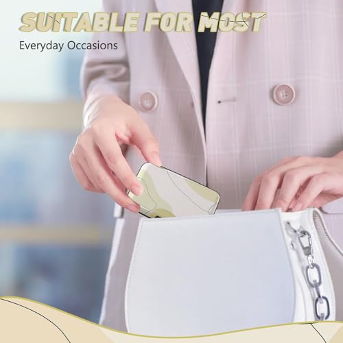 Credit Card Holder, Beige Mini RFID Aluminum Card Wallet Business Card Case - color: Art Modern Brown