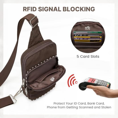 G4Free Small Crossbody Bag for Women, Anti Theft RFID Blocking Travel Purse - color: Coffee