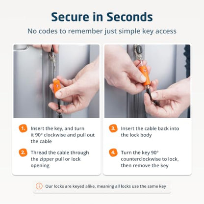 TravelMore TSA Approved Locks for Luggage with Keys, Secure Travel Locks - color: 4 Pack - Orange