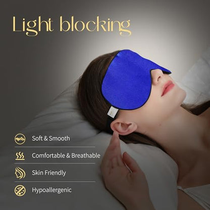 ZIMASILK Adjustable 100% Mulberry Silk Sleep Mask - color: 1 Pack - Royal Blue