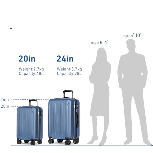 KYME 24-Inch Medium Luggage Checked TSA Approved Suitcase,24",Royalblue - color: Royalblue, size: 24" Checked