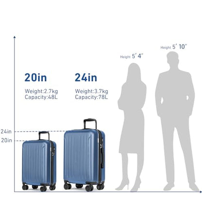 KYME 24-Inch Medium Luggage Checked TSA Approved Suitcase,24",Royalblue - color: Royalblue, size: 24" Checked