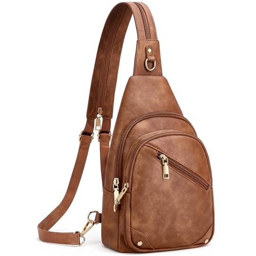 SYTRAH Anti Theft Sling Bag for Women, RFID Crossbody Purses Travel - color: Brown
