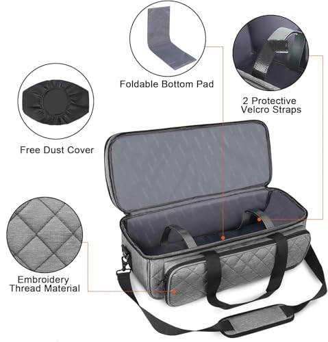 YOREPEK Carrying Case for Cricut Maker 4/3, Explore 5/4/3 with Dust Cover - color: Grey