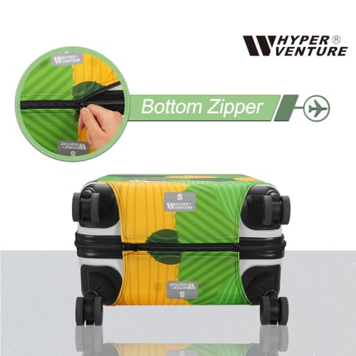 HYPER VENTURE Travel Luggage Cover Suitcase Protector Fits 18-22 Inch, S - color: Green Hills, size: S