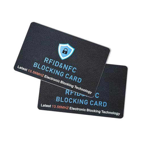 2 Pack RFID Blocking Card, Contactless NFC Debit Credit Card Passport Protector,Entire Wallet Purse Protect - color: 2 Pcs Black