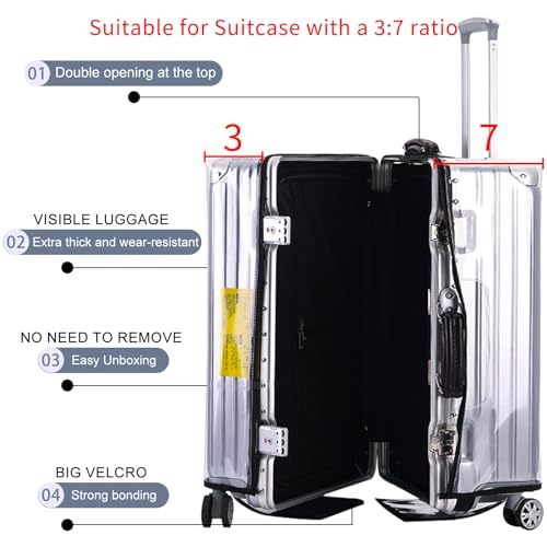 Veki Clear Suitcase Cover PVC Protector - color: Panax Pseudoginseng Open, size: 26inch
