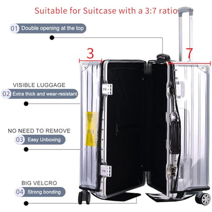 Veki Clear Suitcase Cover PVC Protector - color: Panax Pseudoginseng Open, size: 26inch