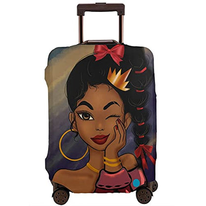 African American Women Travel Luggage Cover Polyester Suitcase Protector Washable Baggage Covers S(18-22 inch luggage) - color: style11, size: S(18-22 inch luggage)