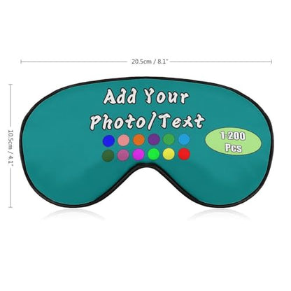 Personalized Eye Mask 1-200 Pcs Custom Eye Cover for Men&Women Customized Eyeshade with Adjustable Strap for Sleeping Travel Work Naps, Darkcyan - color: Darkcyan