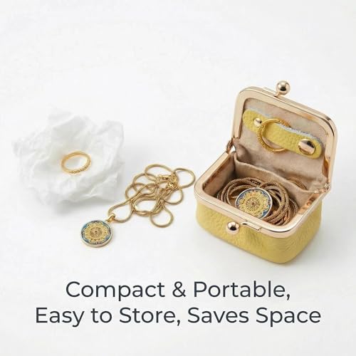 Genuine Leather Mini Jewelry Box Kiss Lock,Ring Earring Storage Gift(white) - color: White