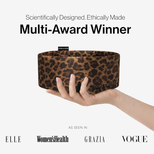 Dore & Rose Deep Sleep Mask, 100% Pure Silk Eye Mask for Sleeping - color: Leopard