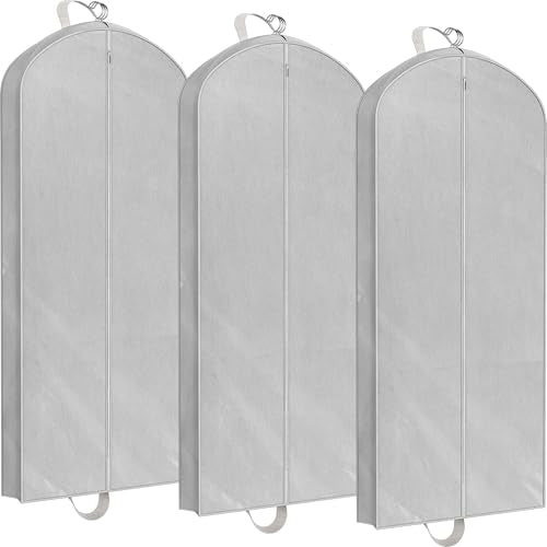 Simple Houseware 60" Travel Garment Bag, 4" Gusset Lightweight, Gray 3 Pack - size: 60-Inch, 3-Pack, Gray