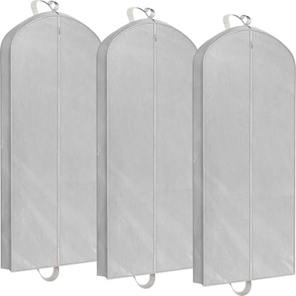 Simple Houseware 60" Travel Garment Bag, 4" Gusset Lightweight, Gray 3 Pack - size: 60-Inch, 3-Pack, Gray