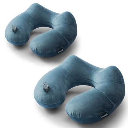 Keemall Inflatable Travel Neck Pillow for Airplane & Long Flights, 2 Pack - color: Grey-2 Pack, size: Medium