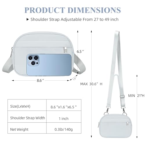 MAXTOP Small Crossbody Bags for Women Belt Bag Fanny Pack with Adjustable Strap - color: Silver Grey, style: Small Crossbody Bag