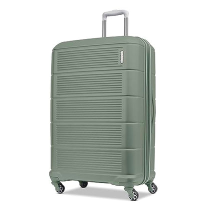 American Tourister Stratum 2.0 Expandable Hardside Luggage with Spinner Wheels, Checked-Large, Jade Green - color: Jade Green, size: 28-Inch Checked-Large