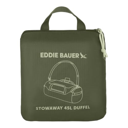 Eddie Bauer Stowaway Packable Duffel Bag | Travel | Foldable | Lightweight | Durable | Ripstop Polyester, 45L, Irish Moss - color: Irish Green