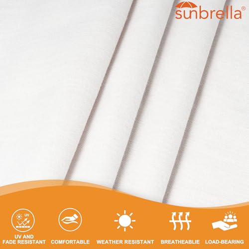 Lazy Daze 12 FT Sunbrella Fabric Hammock, Non-Fading Double Outdoor Hammock - color: Cast Pumice