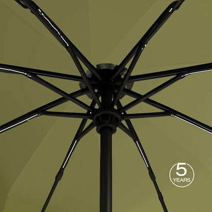Knirps A.200 Medium Duomatic Windproof Umbrella for Adults – Automatic Open Close 38.5" Canopy, Travel Case Included - color: Olive