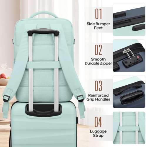 UKEIN Luggage Set with Backpack,Hardshell Carry On Luggage Airline Approved - color: Baby Blue