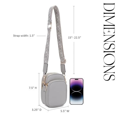 Mali+Lili, Josie Triple Zip Crossbody Bag - color: Grey