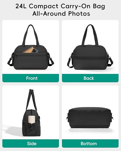 Urbanstand Travel Duffle Bag, Puffer Weekender Carry on Bag for Women - color: Black