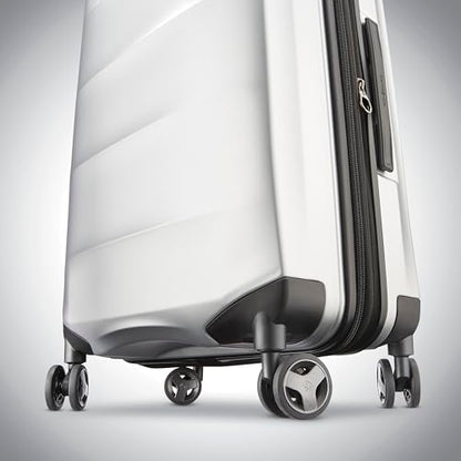 Samsonite 2 Piece Luggage Set with 21/28” Hardside Lightweight Octiv (Carry-On Pro with Front Pocket & Large Checked) Expandable, Four Spinner Wheels, Adjustable Handle, TSA Approved Lock - Silver - color: Aluminum Silver, size: 2-Piece Set (Pro 21 with F
