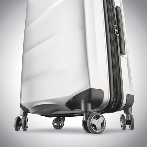 Samsonite 2 Piece Luggage Set with 21/28” Hardside Lightweight Octiv (Carry-On Pro with Front Pocket & Large Checked) Expandable, Four Spinner Wheels, Adjustable Handle, TSA Approved Lock - Silver - color: Aluminum Silver, size: 2-Piece Set (Pro 21 with F