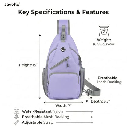 Javolto Crossbody Sling Bag,Small Backpack Men,Hands-Free Shoulder Daypack - color: Dark Purple