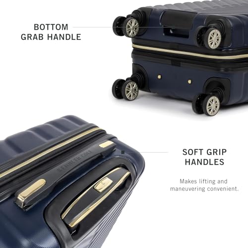 Kenneth Cole REACTION Madison Square Lightweight Hardside Chevron Expandable Spinner Luggage, Navy, 2-Piece Set (20" & 28") - color: Navy, size: 2-Piece Set (20" & 28")