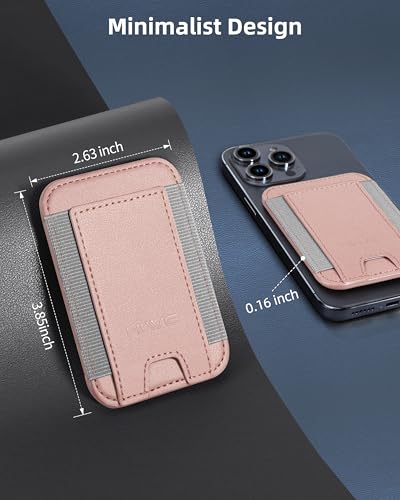 HiWe for MagSafe Wallet, 7 Cards Holder, RFID Blocking, Stronger Magnets - color: Gold Wallet - Grey Band