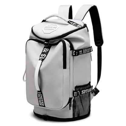 Gym Duffle Bag Backpack,4‑Way Waterproof with Shoe Compartment Travel Laptop - color: Grey