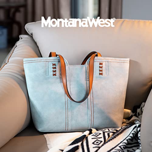 Montana West Tote Bag for Women Top Handle Satchel Purse - color: Pastel Blue