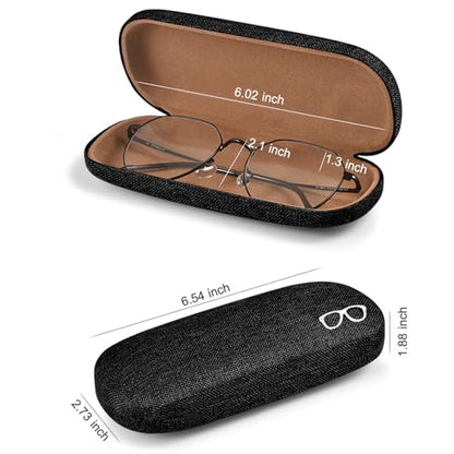 RayLove 3-Pack Hard Shell Eyeglasses Case Reading Glasses Hard Case - color: Black Black Purple