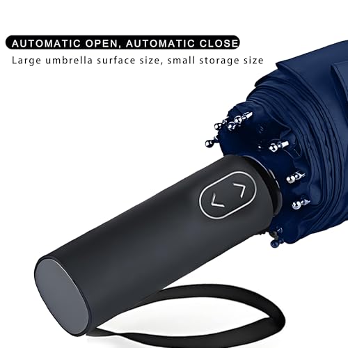 MRTLLOA Compact Golf Umbrella, 10 Ribs Vented Windproof Travel - color: Navy Blue, size: 54 Inch