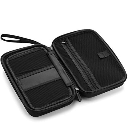 Caseling Hard EVA Electronics Travel Organizer – Shockproof Protective Carrying Case for Chargers, Power Banks & Cables – Compact 9.5” x 5.7” Travel Storage with Wrist Strap, Black - size: 9.5 x 5.7 x 2.8 inches